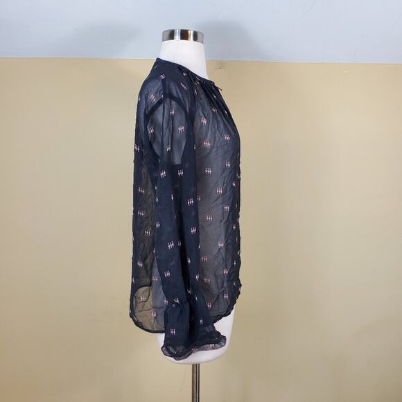 Maje Black Litea Printed Voile Blouse Size S - Picture 2 of 12